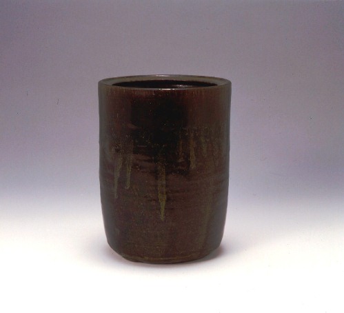 Water jar in brown glaze