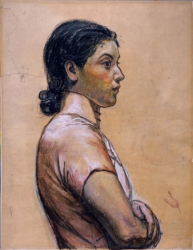 岡田三郎助、【婦人半身像】、年代物・希少な画集画、新品高級額 額装付 OKADA-ROOM vol.8 写実と詩情｜佐賀県立博物館・佐賀県立美術館